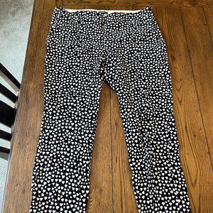 J. Crew Mercantile Womens Pant Black Heart Print Winnie Crop Comfort Stretch